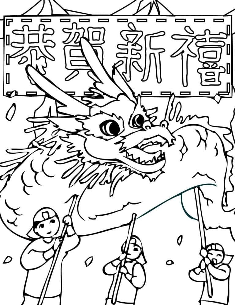 Tô màu Múa Rồng Trung Quốc