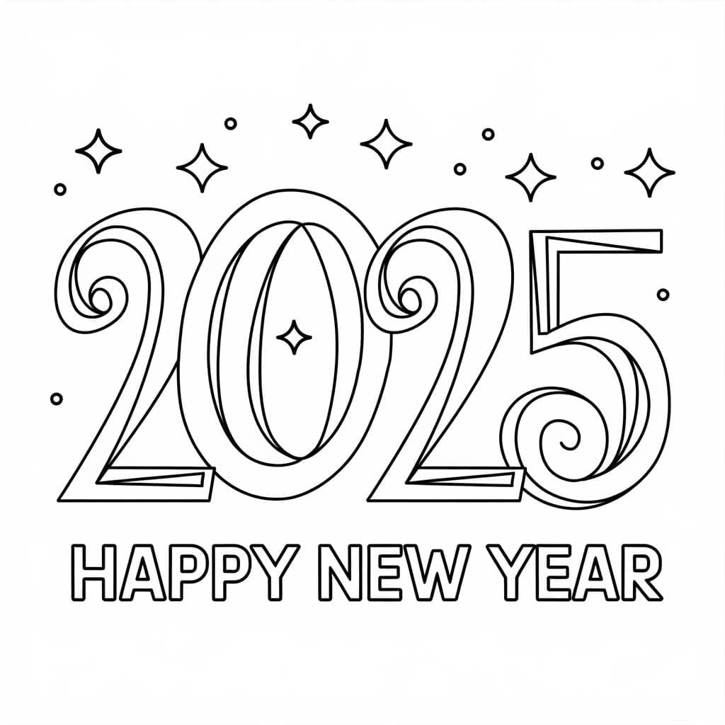 Tô màu Mừng Năm Mới 2025