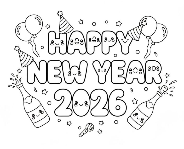 Tô màu Mừng Năm Mới 2026