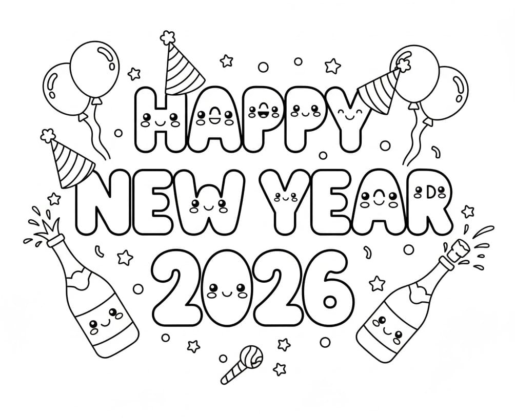 Tô màu Mừng Năm Mới 2026