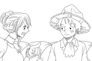 Tô màu Nami và Luffy