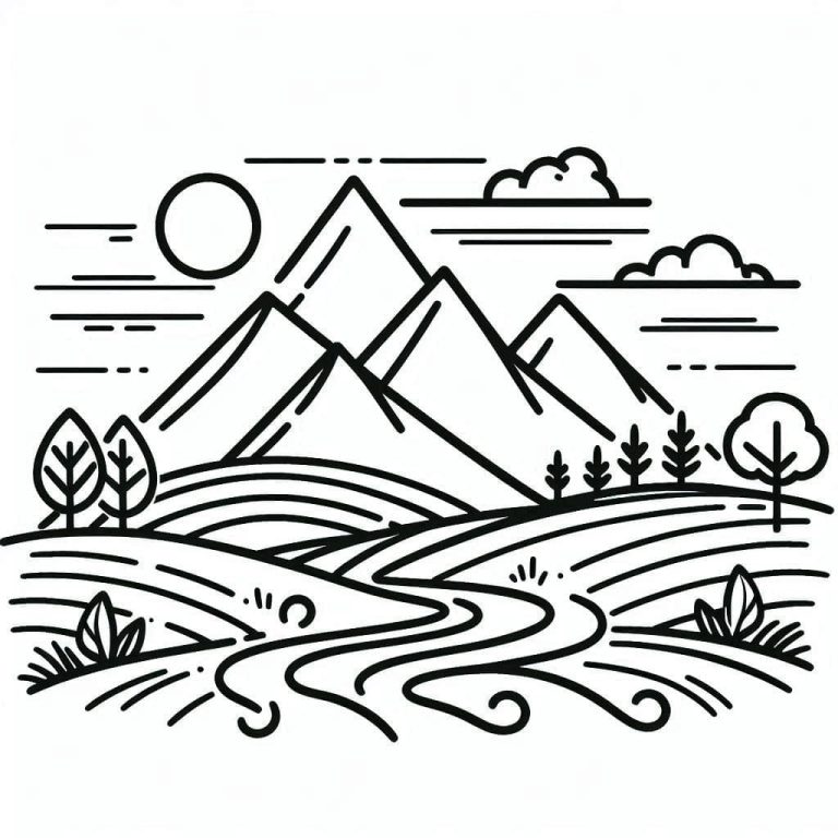 Tô màu Ngọn Núi Đơn Giản
