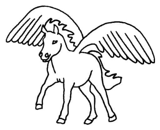 Tô màu Ngựa Pegasus Đơn Giản