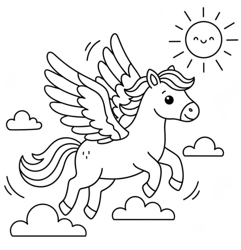 Tô màu Ngựa Pegasus Rất Cute