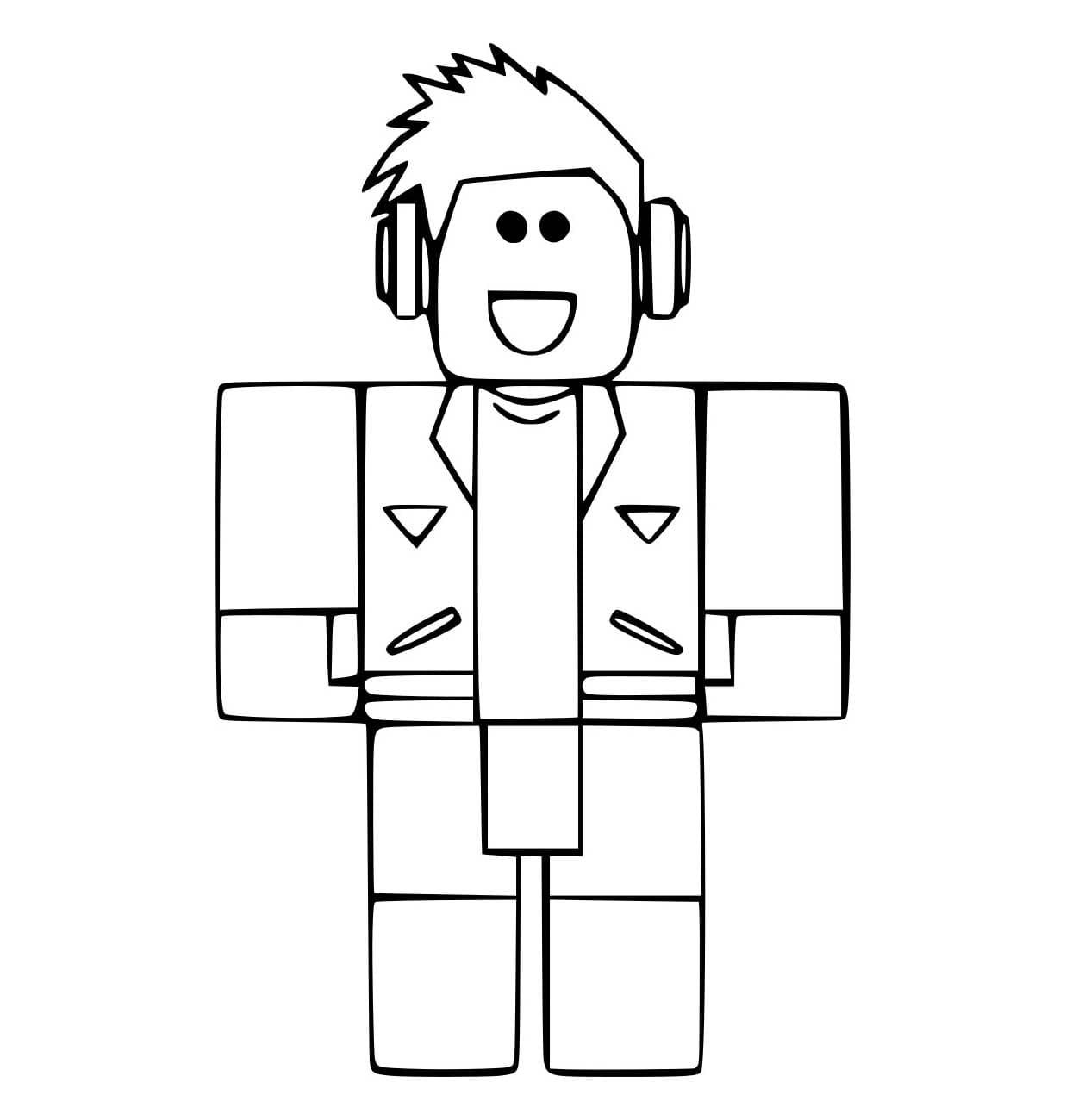Tô màu Nhân Vật Roblox Đeo Tai Nghe