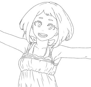 Tô màu Nhân Vật Uraraka Ochaco