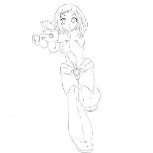 Tô màu Nhân Vật Uraraka Ochaco Trong My Hero Academia