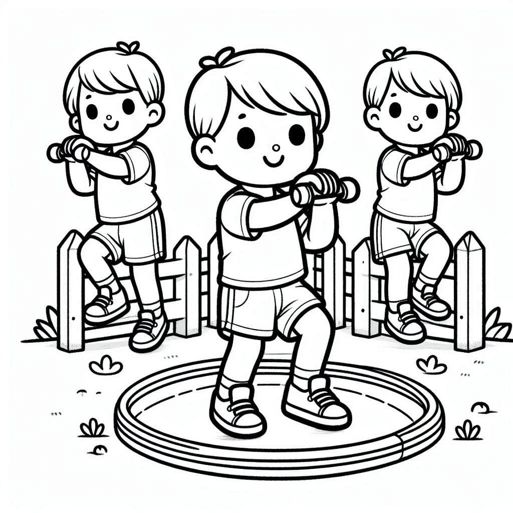 Tô Màu Bé Tập Thể Dục