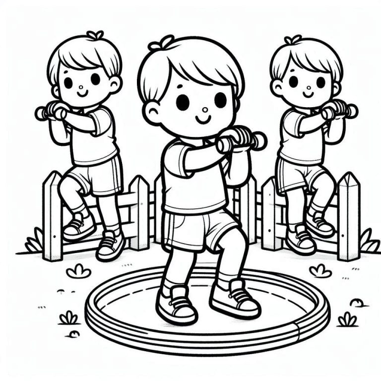 Tô màu Những Cậu Bé Tập Thể Dục