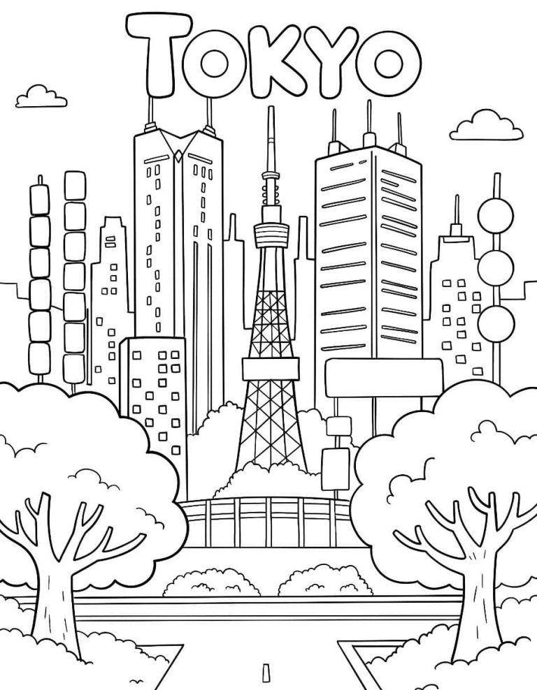Tô màu Những Tòa Nhà Ở Tokyo