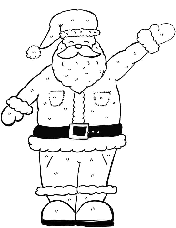 Tô màu Ông Già Noel Mặc Đồ Ngủ