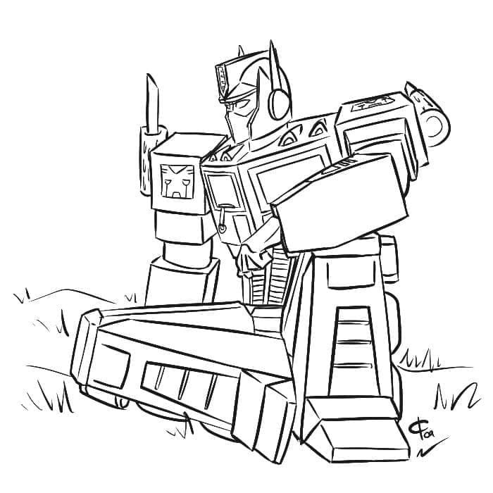 Tô màu Optimus Prime Rô Bốt Biến Hình