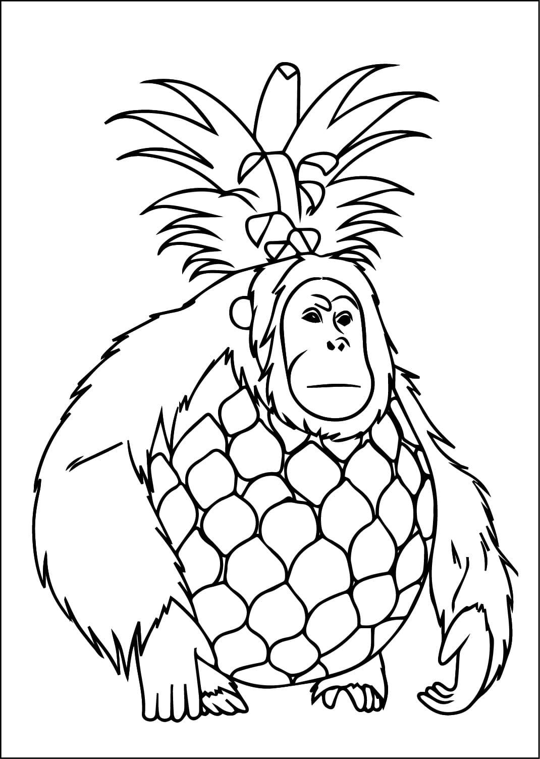 Tô màu Orangutini Ananasini Brainrot