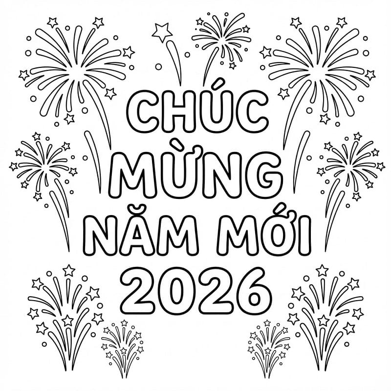 Tô màu Pháo Hoa Chúc Mừng Năm Mới 2026