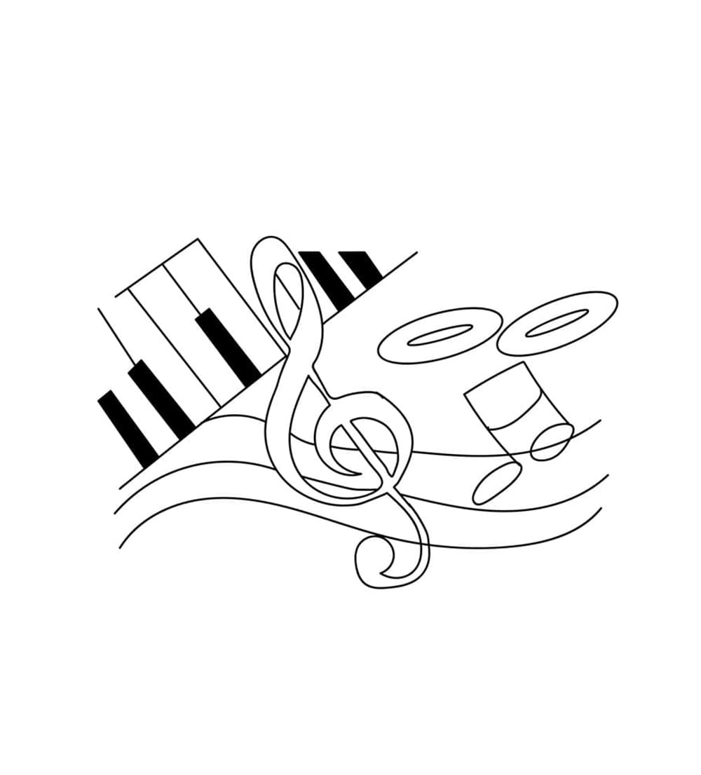 Tô màu Phím Đàn Piano Và Nốt Nhạc