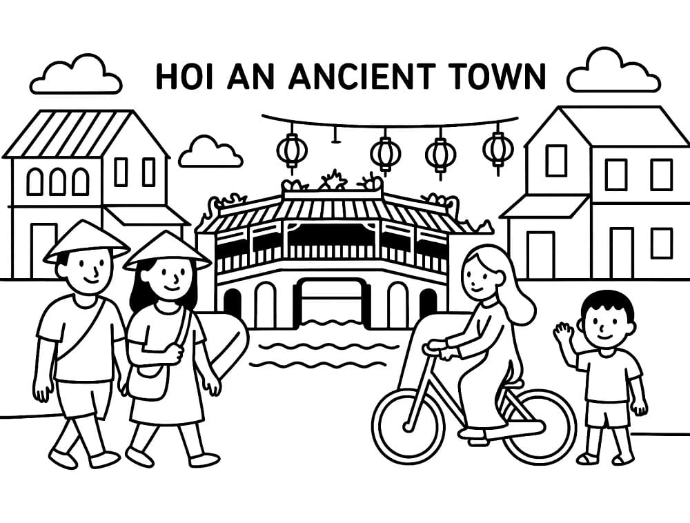 Tô màu Phong Cảnh Phố Cổ Hội An
