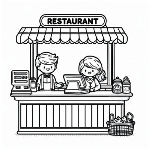 Tô màu Phục Vụ Với Nhà Hàng