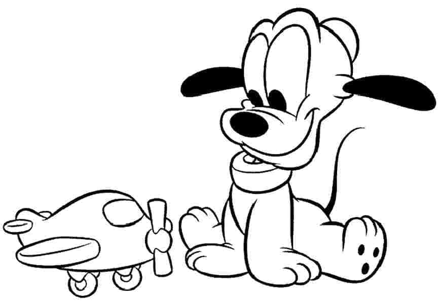 Tô màu Pluto Và Máy Bay Đồ Chơi
