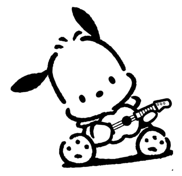 Tô màu Pochacco Đánh Đàn