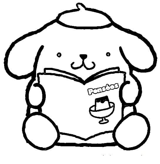 Tô màu Pompompurin Đọc Sách