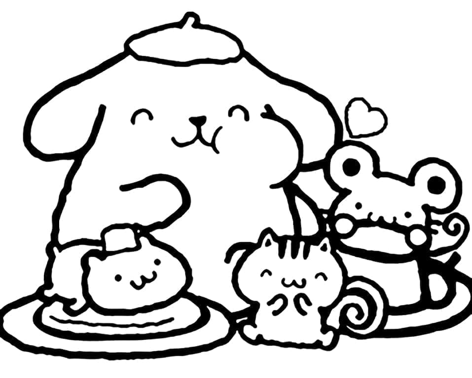 Tô màu Pompompurin Với Bạn Bè