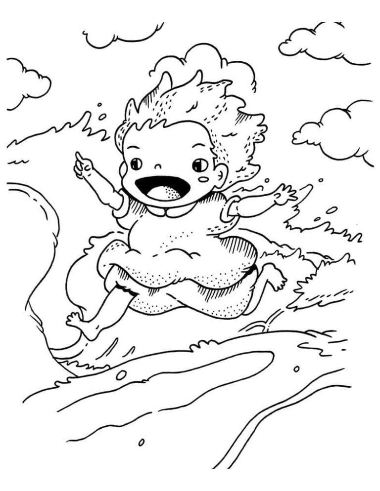 Tô màu Ponyo Vui Nhộn