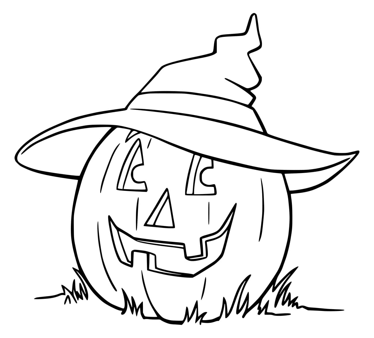 Tô màu Quả Bí Ngô Halloween Đội Mũ