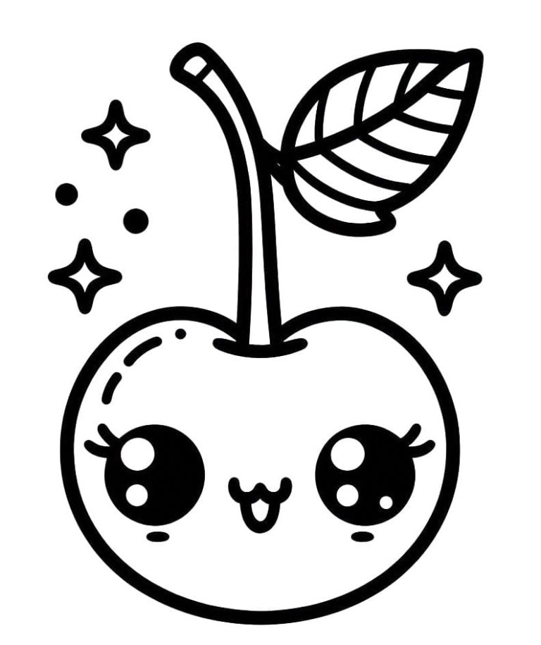 Tô màu Quả Cherry Đáng Yêu