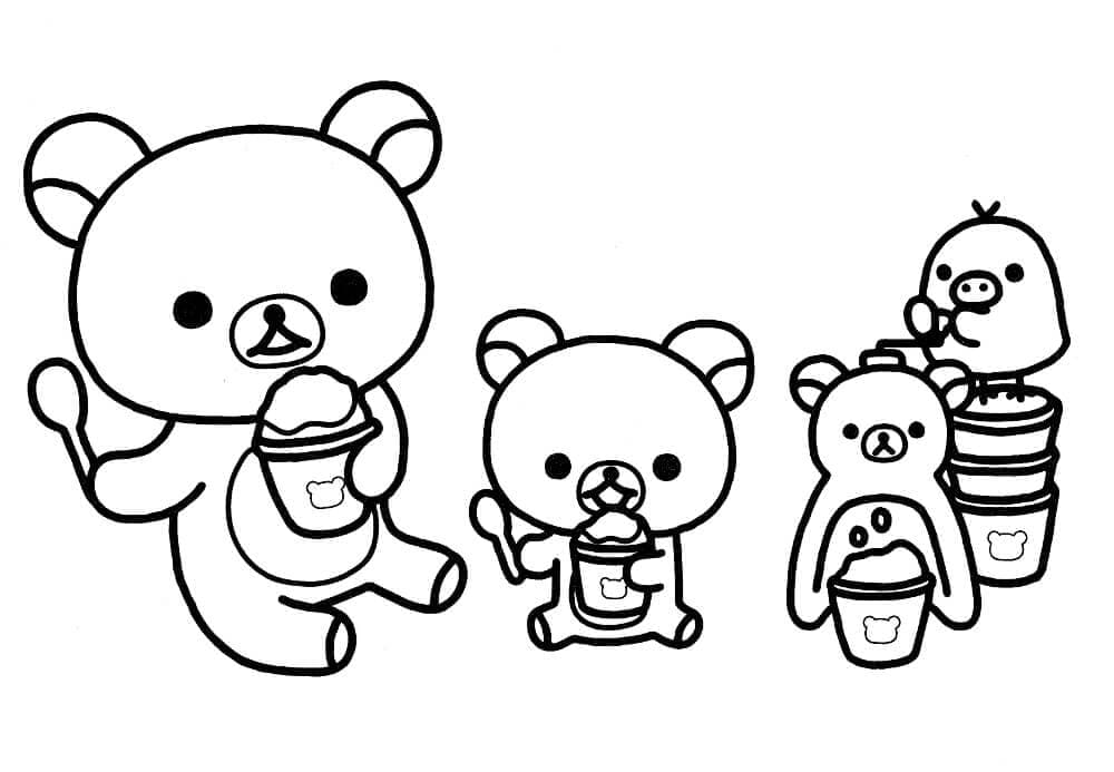 Tô màu Rilakkuma Ăn Kem