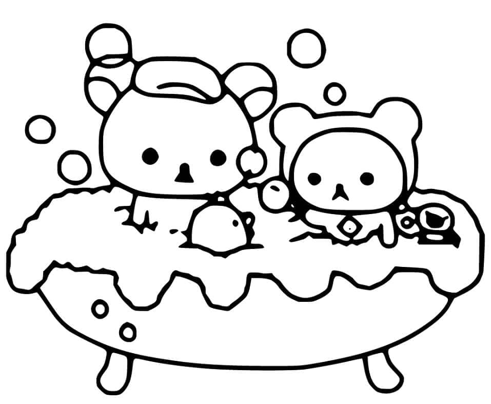 Tô màu Rilakkuma Trong Bồn Tắm