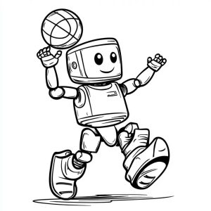 Tô màu Robot Chơi Bóng Rổ