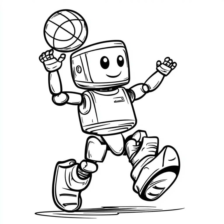 Tô màu Robot Chơi Bóng Rổ