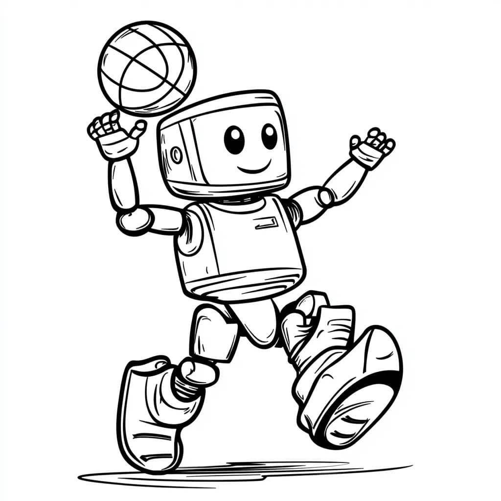 Tô màu Robot Chơi Bóng Rổ