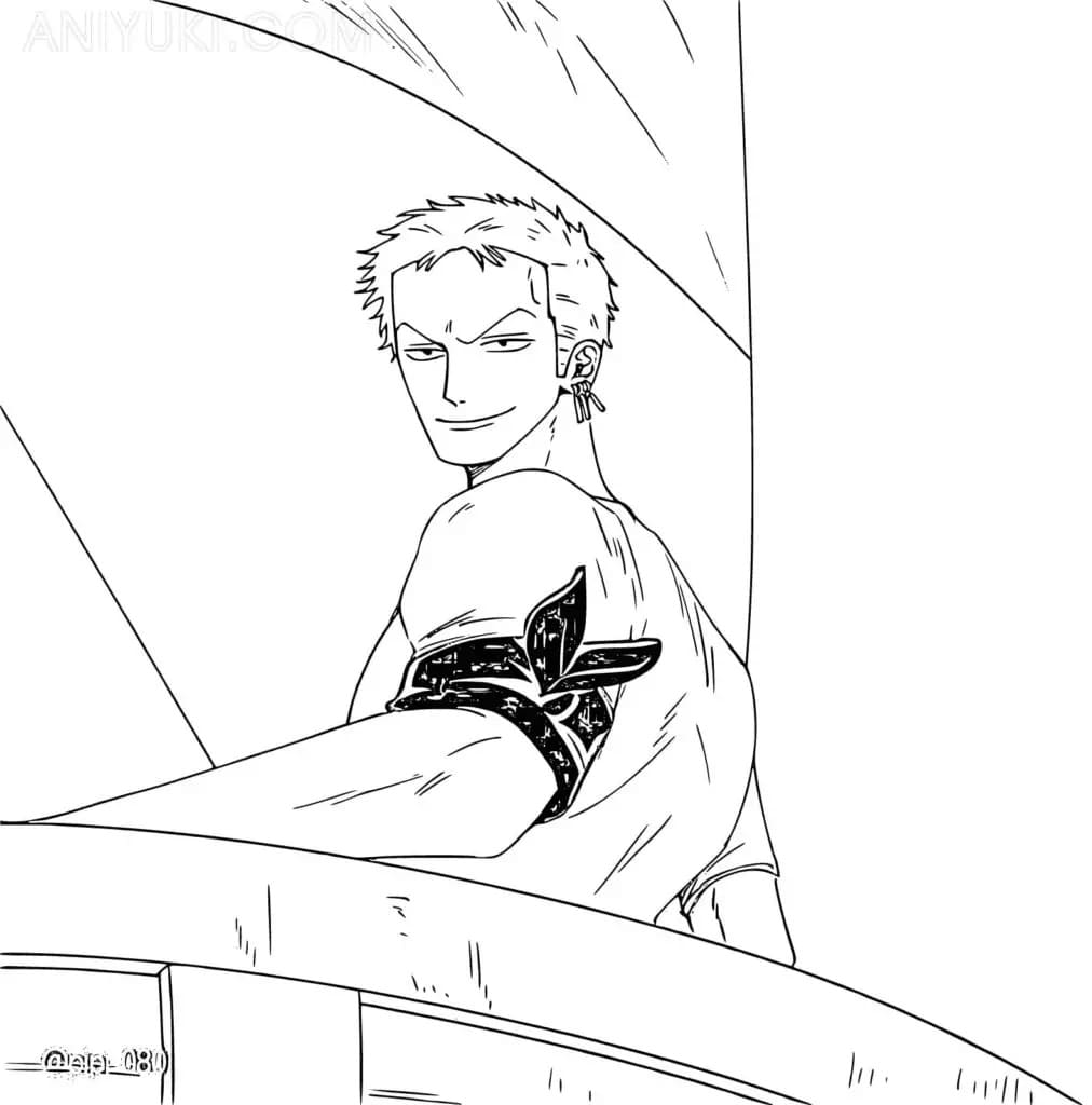 Tô màu Roronoa Zoro Cười