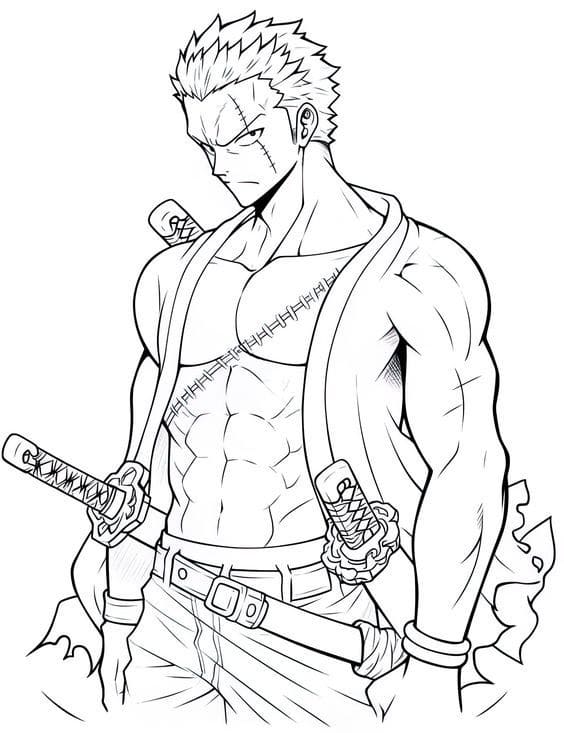 Tô màu Roronoa Zoro Mạnh
