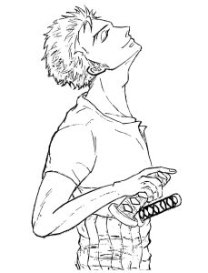 Tô màu Roronoa Zoro Mỉm Cười