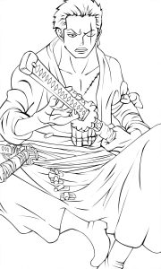 Tô màu Roronoa Zoro Rút Kiếm