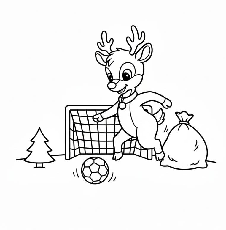 Tô màu Rudolph Đá Bóng