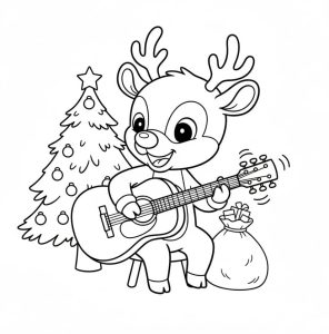 Tô màu Rudolph Đánh Đàn