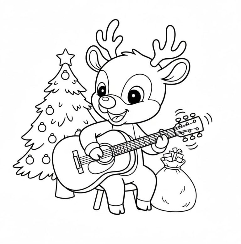 Tô màu Rudolph Đánh Đàn