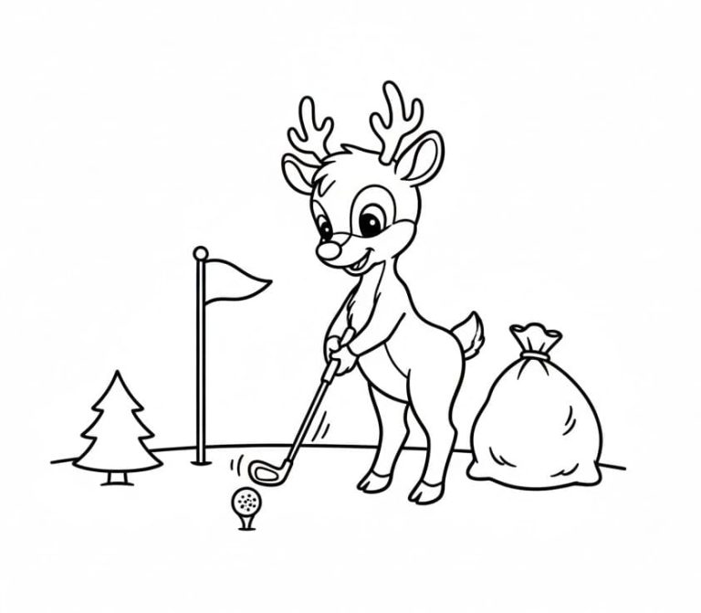 Tô màu Rudolph Đánh Golf