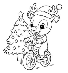 Tô màu Rudolph Đi Xe Đạp