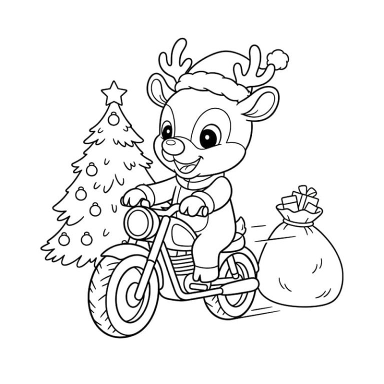 Tô màu Rudolph Đi Xe Máy