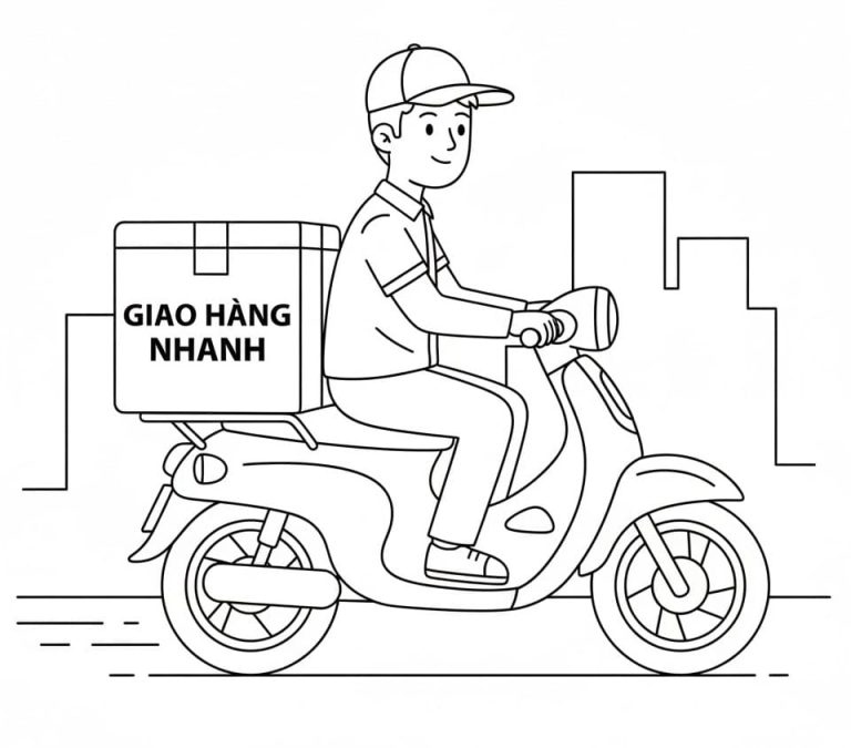 Tô màu Shipper Giao Hàng Nhanh