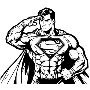 Tô màu Siêu Nhân Superman Chào