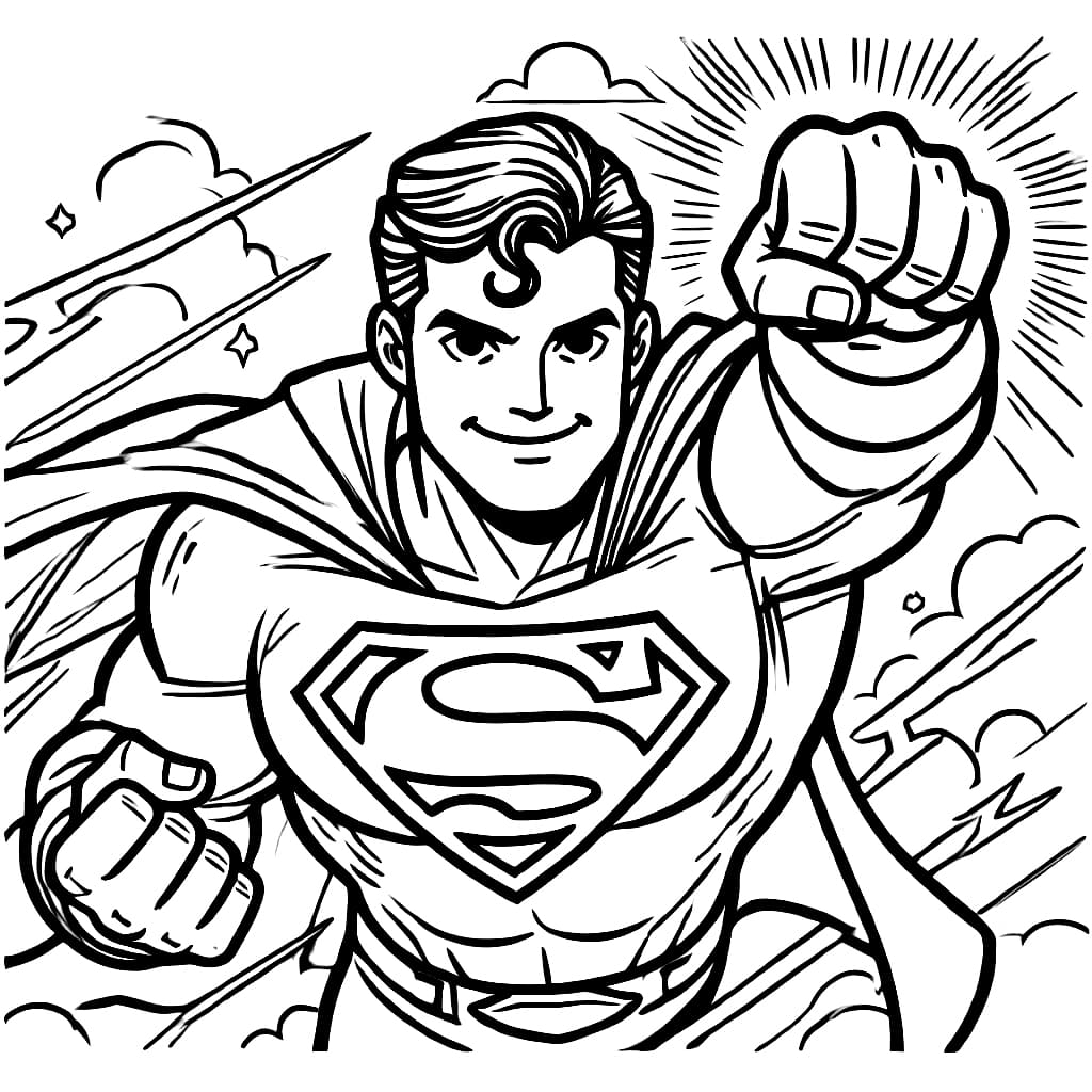 Tô màu Siêu Nhân Superman Mỉm Cười