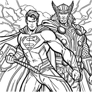Tô màu Siêu Nhân Superman Và Thor
