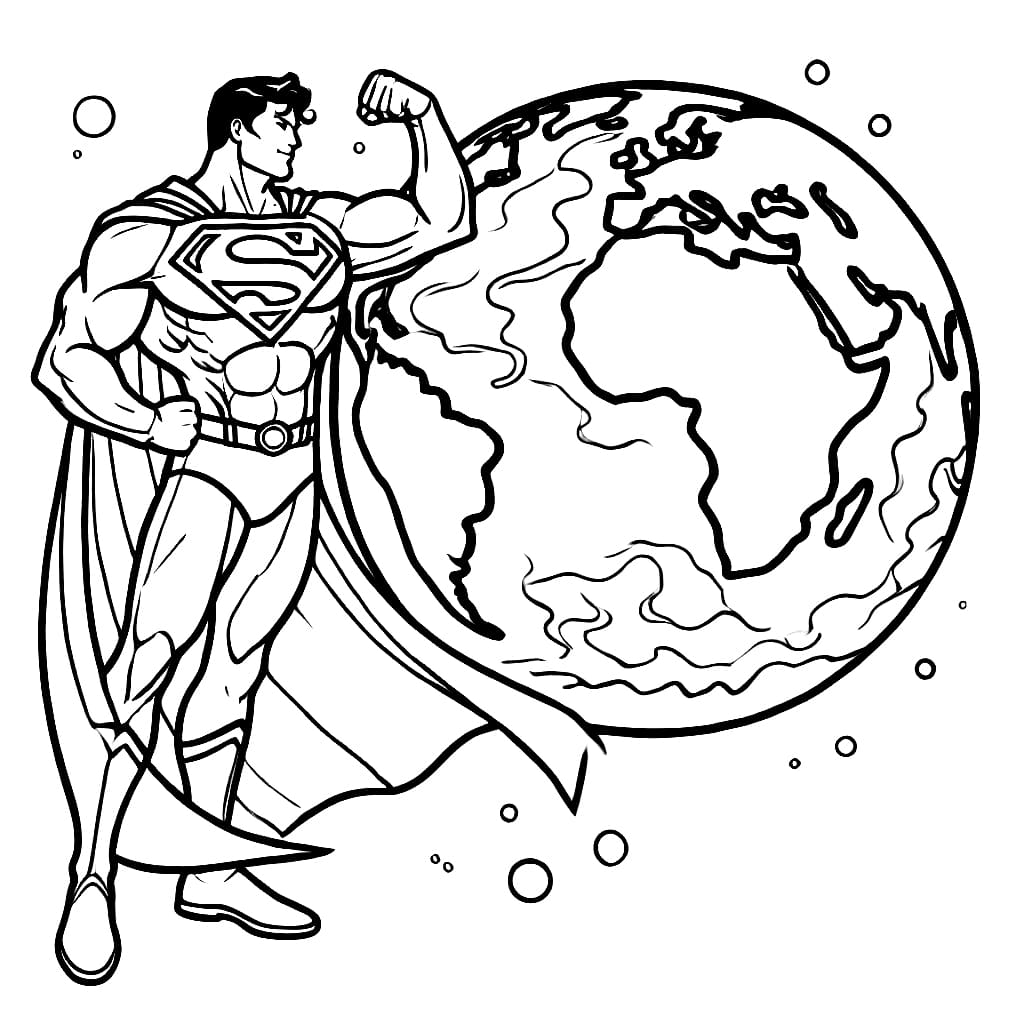 Tô màu Siêu Nhân Superman Và Trái Đất