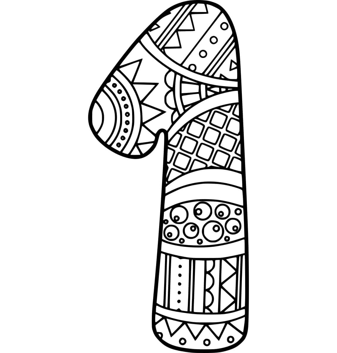 Tô màu Số 1 Mandala