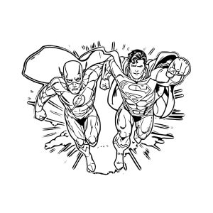 Tô màu Superman Chạy Với The Flash